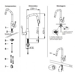 Misturador 700 Monocomando Níquel - Debacco